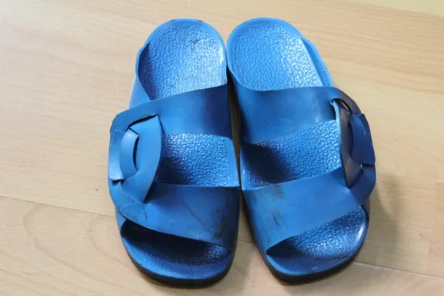 DDR Kinder Badelatschen Gr.19 blau Schuhe Sandalen Badeschuhe Badeschlappen VEB