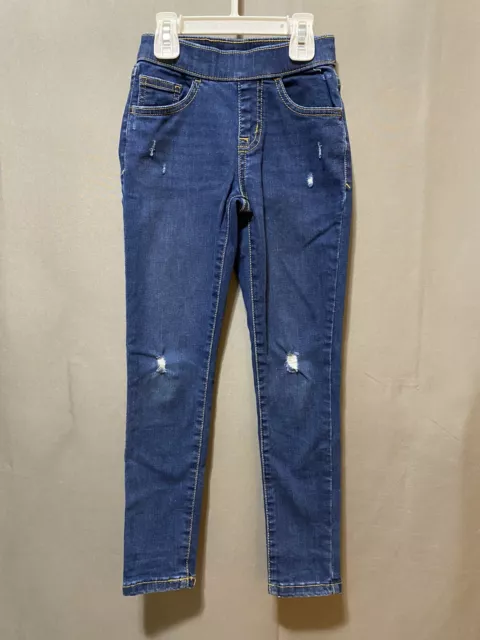 Cat & Jack Girl's Cotton Stretch Mid-Rise Pull-On 5-Pocket Jeans SZ 6X Dark Blue