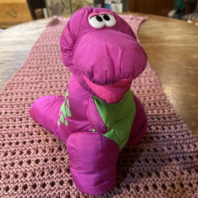 1992 Puffalump Fisher Price Purple Dinosaur Squeaks 12" Vtg Roars T Rex Rare HTF