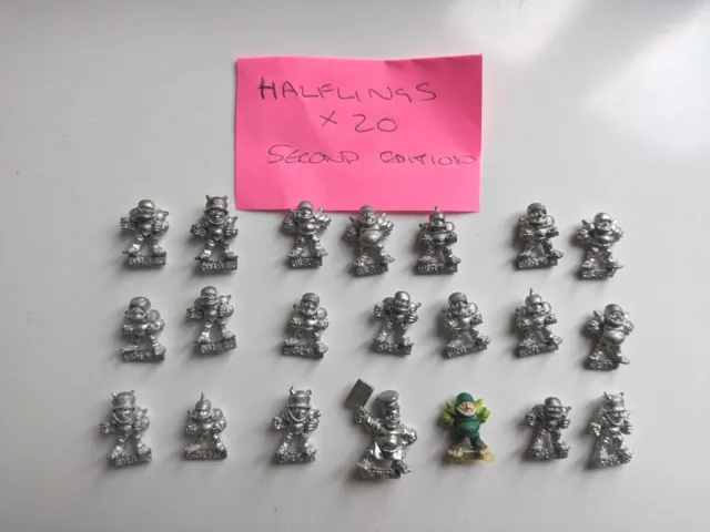 Blood Bowl Halfling Halflings Team x 20 Metal 2nd Edition and Chef Most Mint