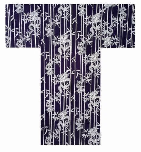 Japanese Yukata Kimono Sash Belt Robe Men 64" XL Cotton RYU Dragon Made in Japan