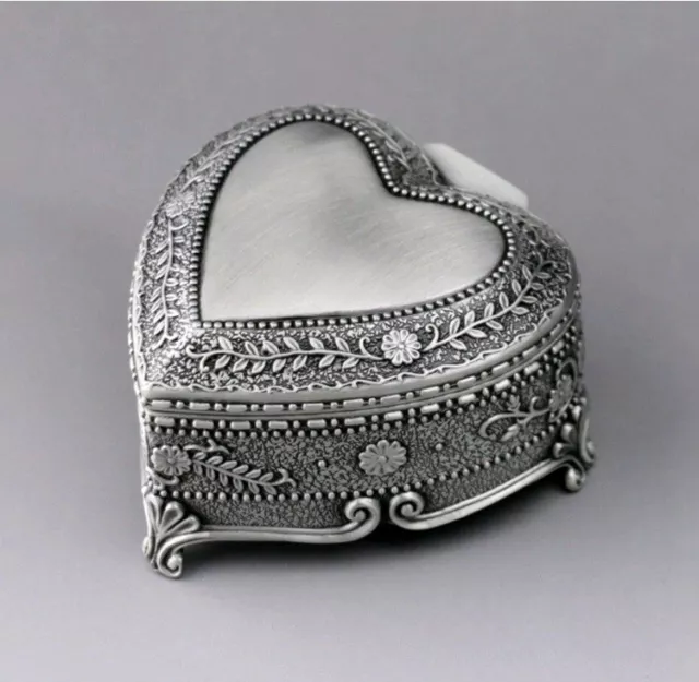 ♫ Baby Mine ♫ High Quality Tin Alloy Heart Shape Wind Up  Music Box