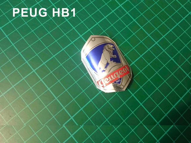 STICKERS PLAQUES HEADBADGE PEUGEOT support aspect métal brillant 2