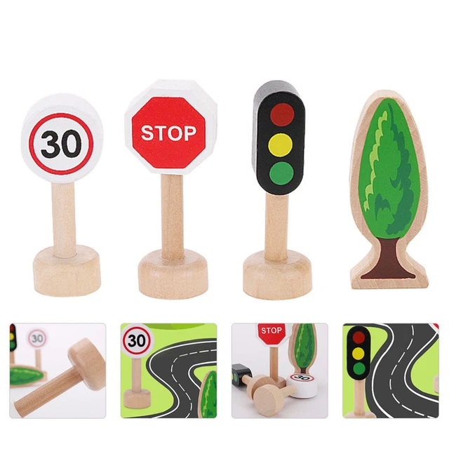 Cartelli stradali di sicurezza bambini cartello stradale legno brain teaser giocattoli gambo giocattoli