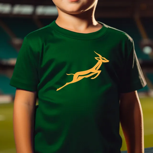 Kids Springbok T-shirt South Africa Rugby African Birthday World Cup Gift Top