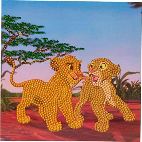 Craft Buddy Crystal Art CCK-DNY802 Simba und Nala, 18x18 cm Kristallkunst Karte