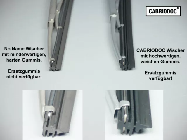 CABRIODOC Satz Edelstahl Scheibenwischer für Mercedes-Benz R 107 SL 1971 - 1989 3