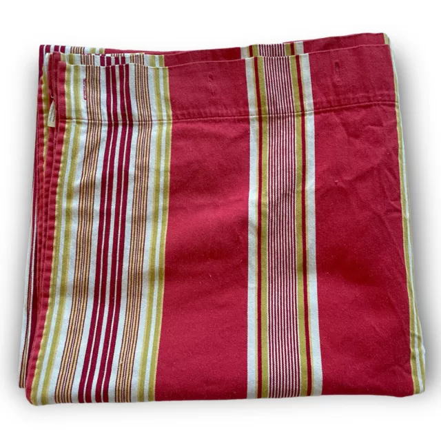 Pottery Barn Shower Curtain Red Gold Cabana Stripe Classic Traditional