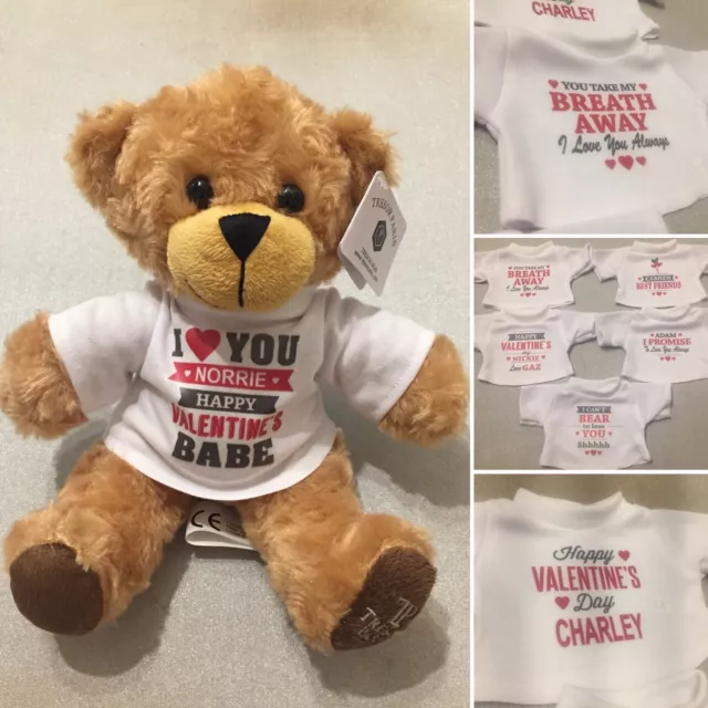 9 Zoll niedlicher brauner Teddybär zum Valentinstag - personalisiertes Geschenk - brandneu!!