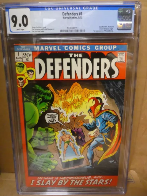 Marvel comics Defenders 1 CGC 9.0 Dr Strange Hulk 1st appearance necrodamus