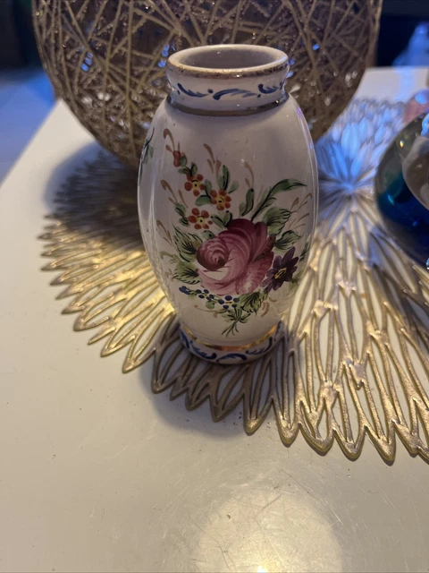 Vase céramique à décor impressionniste naturaliste fleurs signé Adler
