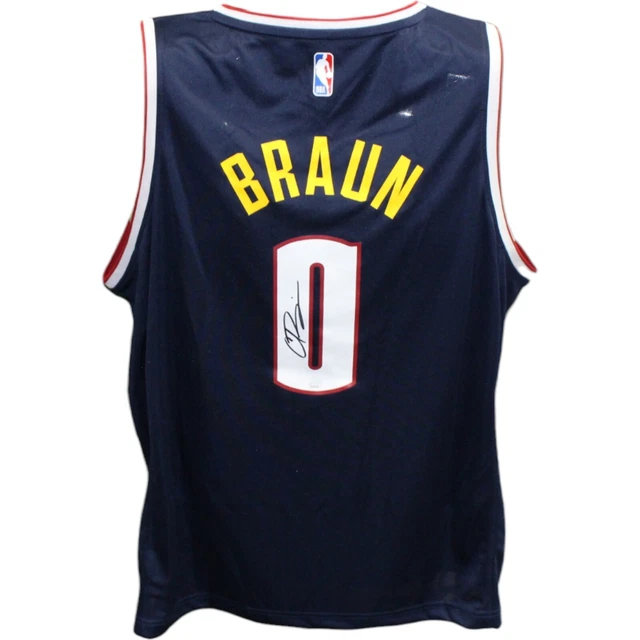 Christian Braun Autographed/Signed Denver Nuggets Blue Jersey JSA 42399