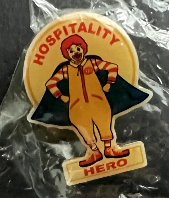 Vintage - McDonalds Hospitality Hero Ronald McDonald - Collectible Lapel Hat Pin
