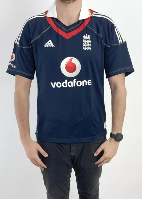 Adidas Herren Trikot Jersey Gr.L England Climacool Cricket Navy Blau 89054