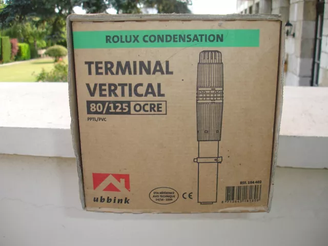 Terminal vertical Ø80/125 - UBBINK :rolux 5G  rolux condensation ocre réf:184402