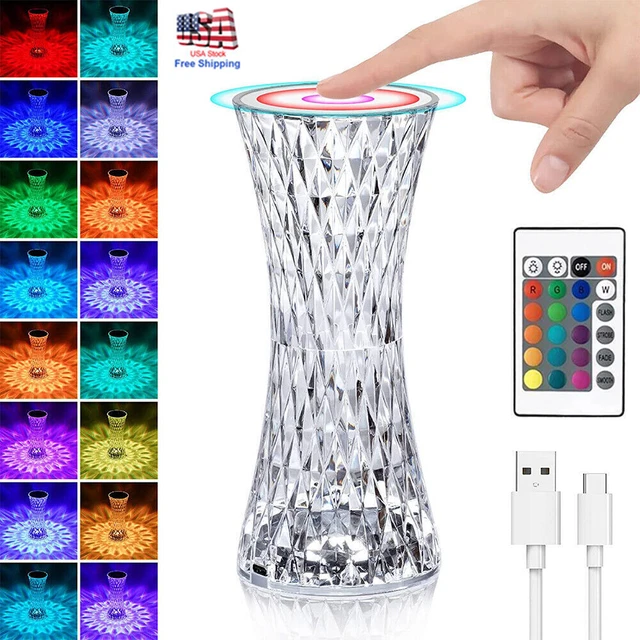 LED Crystal Table Lamp Diamond Rose Night Light Touch Atmosphere Bedside Bar USB LED Crystal Table Lamp Diamond Rose Night Light Touch Atmosphere Bedside Bar USB