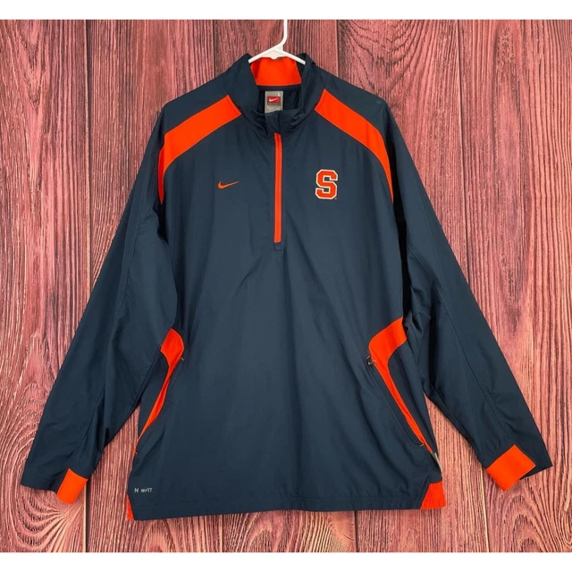 Nike Team NikeFit Storm Syracuse 1/4 Zip Pullover Windbreaker Men's Size L Blue