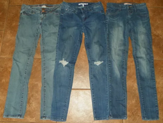 3 Womens Juniors T FIVE & DG Blue JEANS Size 3 CELEBRITY PINK Skinny Straight