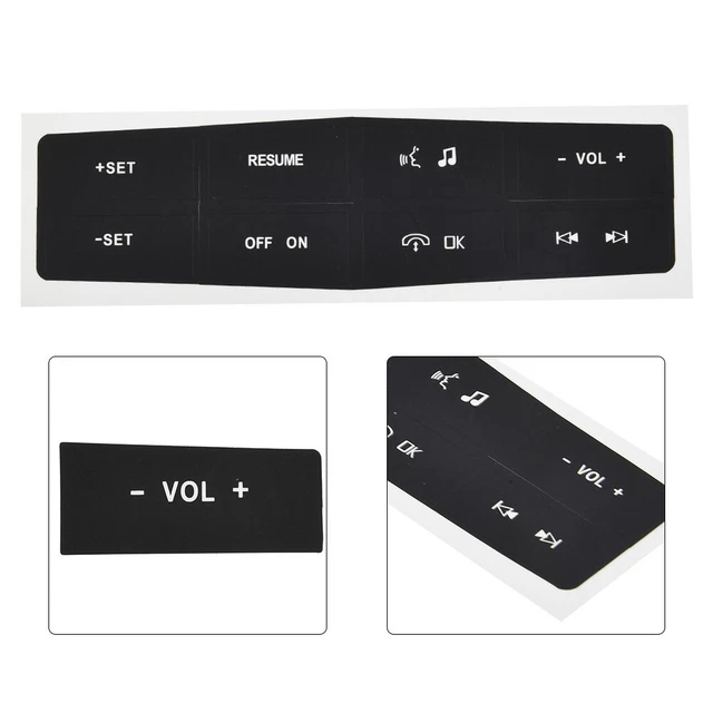 Kit Réparation Boutons Direction Pour Mercedes-Benz 2007-2014 - Autocollants Noirs Mat