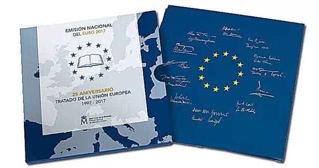 Série Espagne 2017 en coffret  BU 9 pièces  "Union européenne "