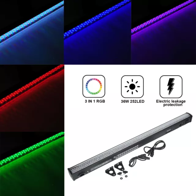 RGB Wall Wash Light Bar 252 LED DMX Stage DJ Beam Lighting Disco Party Effect US