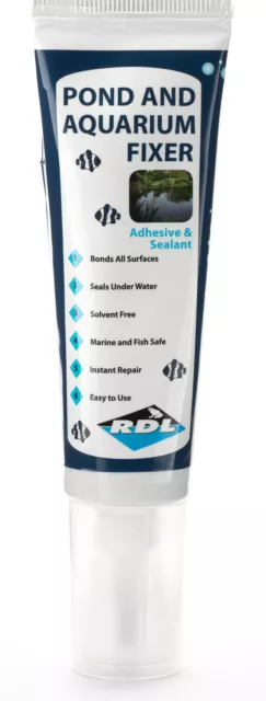 3 x RDL Pond & Aquarium Fixer 80ml Tubo adhesivo sellador pegamento negro impermeable