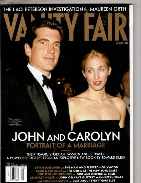 Vanity Fair Magazine August 2003 John F Kennedy Jr Carolyn BESSETTE