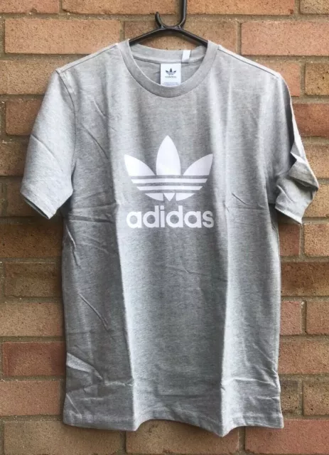 ADIDAS ORIGINALS TREFOIL CREW TSHIRT GREY UK Size M BNWT 