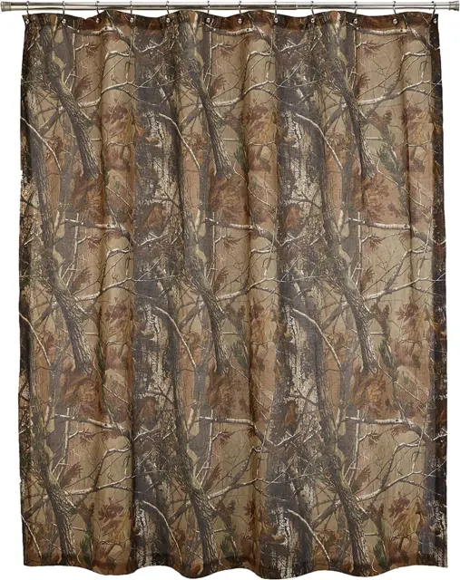 Realtree All Purpose Shower Curtain for Bathroom, Printed Camouflage Design, 72"