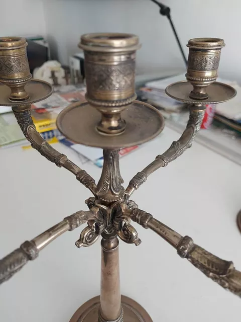 coppia candelabri in argento 800, peso kg 1.820