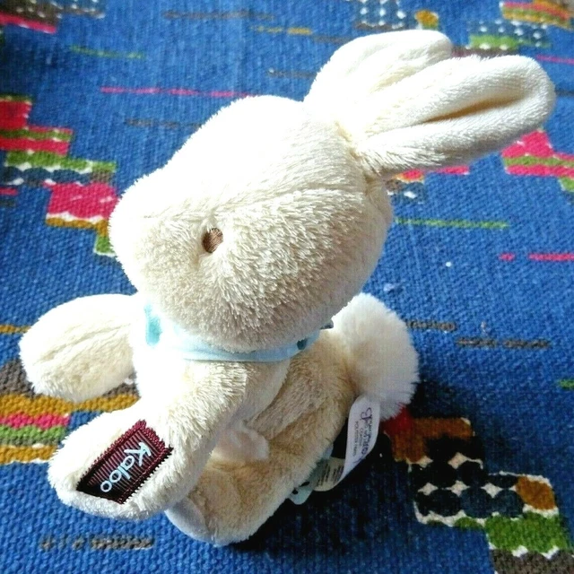 Fb2/ Lot De 2 Doudou Peluche  Lapin Kaloo Praline Beige Blanc Bandana Bleu Ttbe