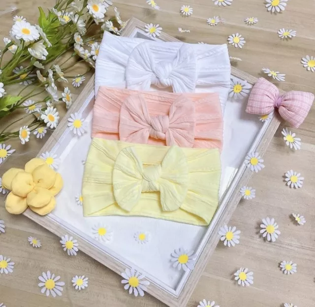 3 Stück Baby-Stirnband Neugeborenes weiches elastisches Newborn Headwrap