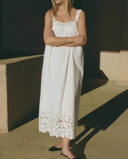 Doen Cotton Slip Dress Midi Dress for Women White