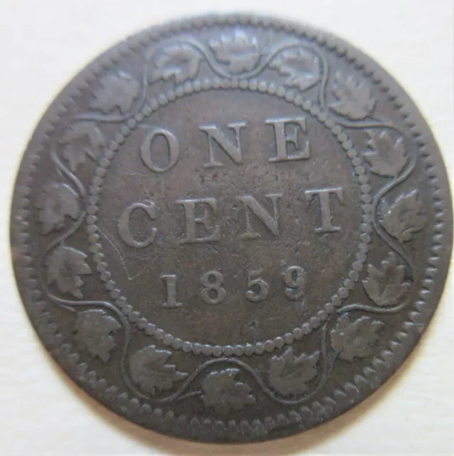 1859 Canada Large Cent Coin. 1 PENNY Victoria (RP1,RP2)