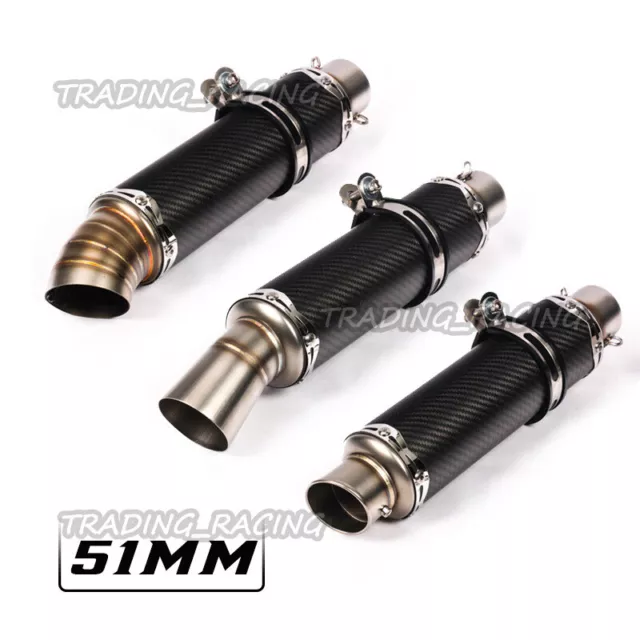 38-51mm Carbon Fiber Exhaust Pipe Mufflers Slip On DB Killer For Motorcycle ATV