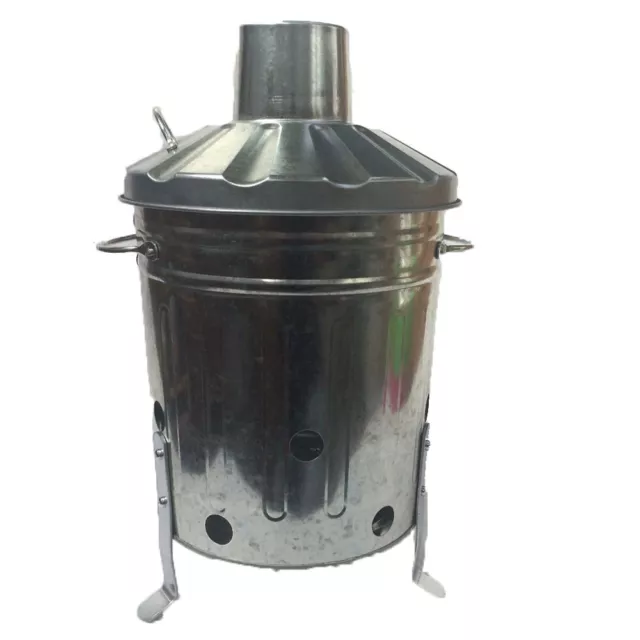 Mini Garden FIRE Incinerator Small Fire Bin Galvanised 15L Burning Wood Paper