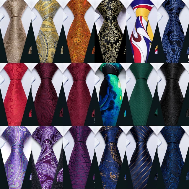 Mens Paisley Floral Striped Tie Silk Necktie Hanky Cufflinks Set Wedding Formal