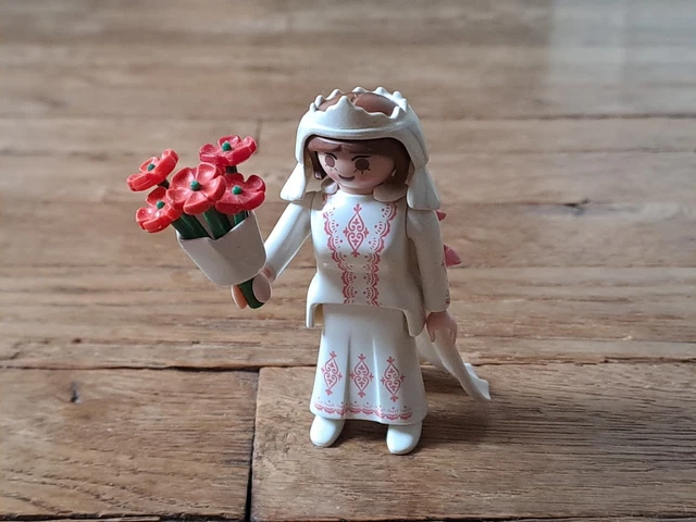 Figurine Playmobil Vintage Série Rose 1900 - Personnage Femme, Calèche, Bon état Occasion