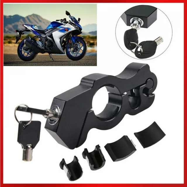 Motorbike Motorcycle Handlebar Throttle Grip Lock Anti-theft Brake Level Lock 3
