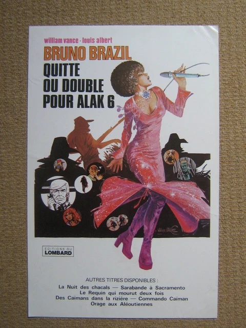 RARE PLV-AFFICHE LIBRAIRIE1977&amp;BRUNO BRAZIL&amp;quot; WILLIAM VANCE (XIII,Tintin ...