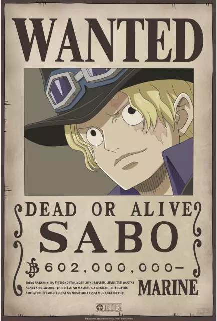 One Piece - Poster Ricercato "Wanted Sabo" 52 x 35 cm AbyStyle