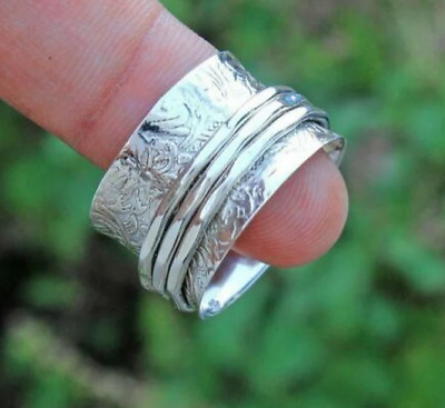 925 Sterling Silver Ring Handmade Spinner Designer ring Jewelry All Size RC16