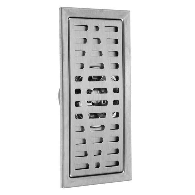20x10cm Rectangular Acero Inoxidable Desagüe Piso Baño Ducha Cocina Residuos MX