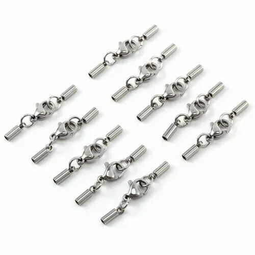 10 x 2/3mm Edelstahl Karabiner Verschluss Kettenverschluss für Halskette Armband