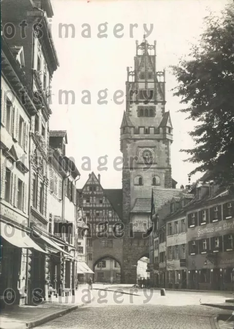 Wire Photo Street Scene Old Watch Tower City Hall Germany