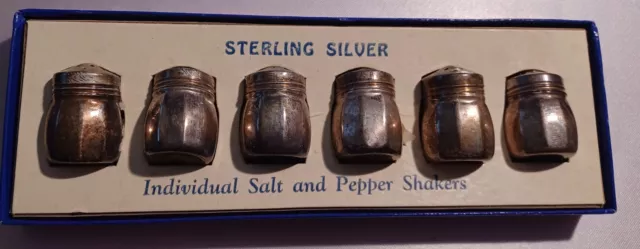 Set of 6  Sterling Silver Individual Salt & Pepper Shakers- New/Never Used