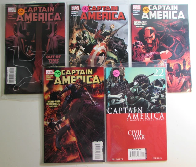 Captain America Lot of 5 #2,19,20,21,22 Marvel (2005) 1st Print Comic Books