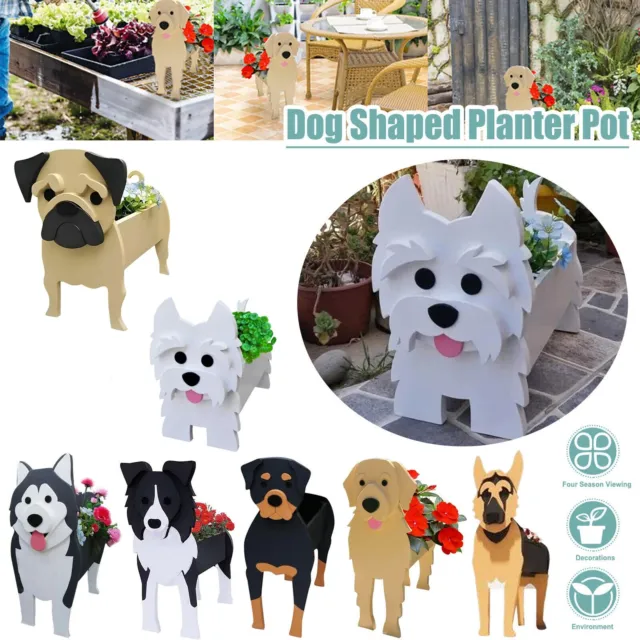 Garden Flower Dog Planter Schnauzer Bulldog Poodle Corgi Yorkshire Garden Pots