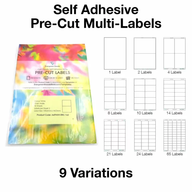 Address Labels A4 (Pre Cut) MATT Business Sticker Printing Paper Adhesive Sheets