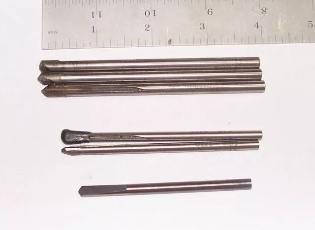 Lot of 6 Die Drill Bits, Carbide Spade drills By Hannibal Carbide 3/16 & 1/4"